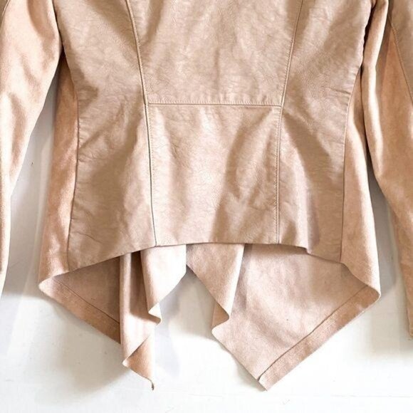 BLANKNYC Faux Leather Mixed Media Drape Front Jacket Size S - Picture 6 of 10
